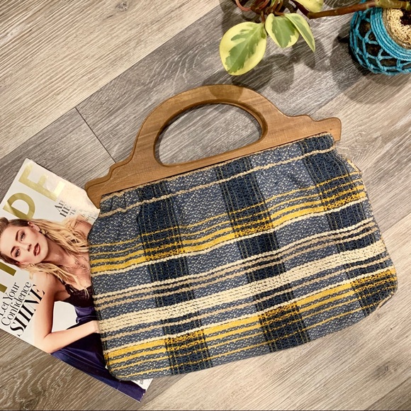 Vintage Handbags - Vintage Wooden Handle Bag